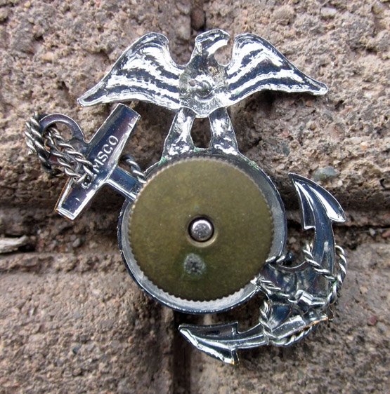  USMC Post WWII, USMC Officer Dress Hat Emblem, GEMSCO, Sterling — image 5