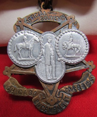  US Post Civil War, GAR National Encampment Souvenir Badge, 1900, Chicago Ill., Made From Captured Cannon — image 4