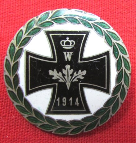  German WWI Patriotic Enameled Iron Cross Pin — image 2