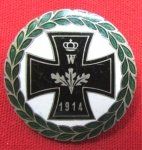 German WWI Patriotic Enameled Iron Cross Pin