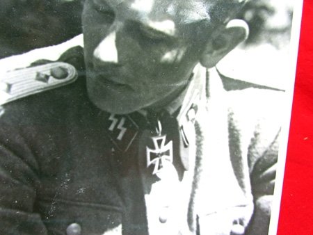 German WWII Waffen SS Hauptsturmfuhrer Knights Cross Winner Press Release Photo — image 3