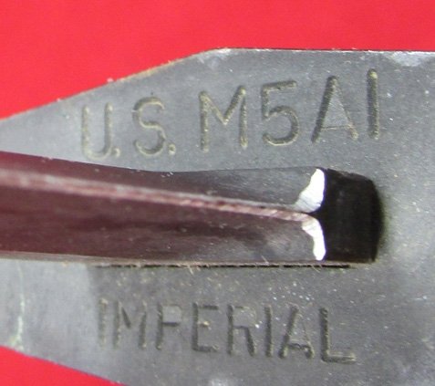  US 1950s M5A1 Garand Bayonet & Scabbard, Imperial Mfg — image 5