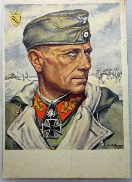  German WWII Postcard, Knights Cross Winner, Freiherr von Lutzow — image 2