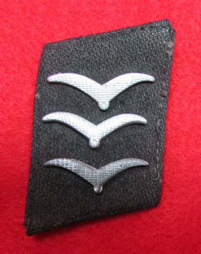  German WWII Luftwaffe Obergefreiter Collar Tab, Construction, Uniform Removed — image 2