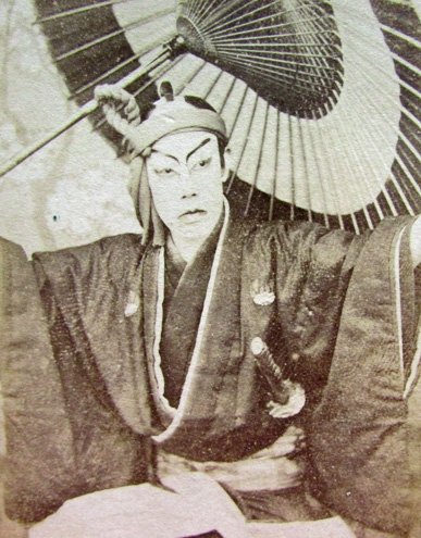  Japanese 19th Century, Samurai Actor CDV Photo Lot, Two — image 3
