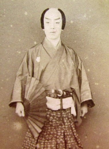  Japanese 19th Century, Samurai Actor CDV Photo Lot, Two — image 4