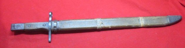  Japanese WWII Late Type 30 Bayonet, Wooden Scabbard, Toyoda Mfg. — image 2