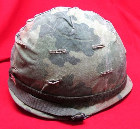  US Vietnam War Era, GI Steel Helmet & Mitchell Pattern Camouflage Cover — image 2