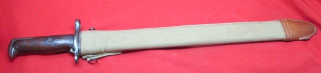 US WWI M1905 Bayonet, Blade Marked SA 1918, Replica Scabbard — image 2