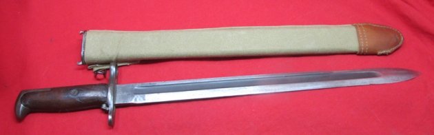  US WWI M1905 Bayonet, Blade Marked SA 1918, Replica Scabbard — image 5
