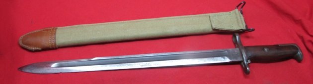  US WWI M1905 Bayonet, Blade Marked SA 1918, Replica Scabbard — image 7