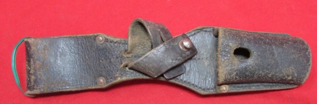  German WWII Leather S84/98 Mounted Pattern Bayonet Frog — image 2