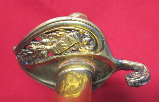  US Korean War Era, M1852 US Navy Officers Sword, USA MADE, Identified — image 3