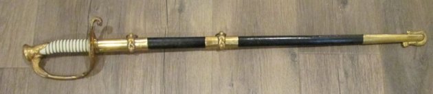  US Korean War Era, M1852 US Navy Officers Sword, USA MADE, Identified — image 7