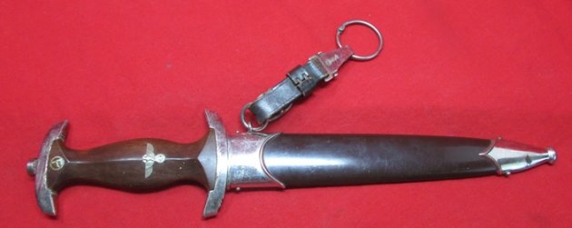  German WWII M1933 SA Enlisted Dagger & Hanger, RZM M7/91 Carl Spitzer — image 2