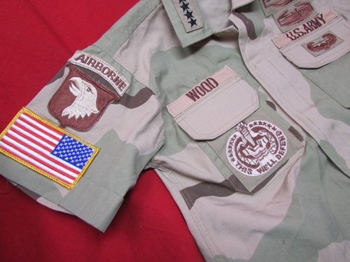  US Desert Storm Era, Child's Camouflage Shirt, 101st ABN, Four Star General — image 3