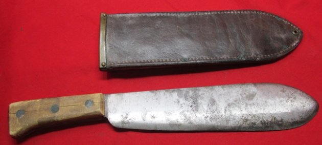  US WWII USMC Bolo Knife Chatillon Mfg, Boyt 43 Leather Scabbard — image 4