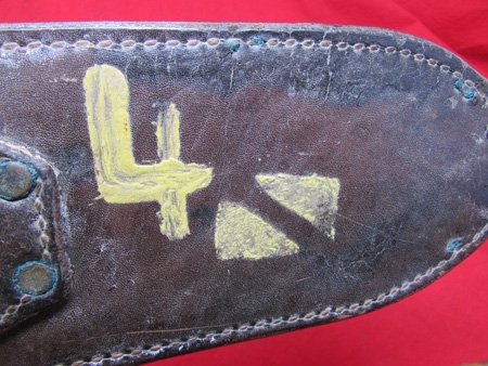  US WWII USMC Bolo Knife Chatillon Mfg, Boyt 43 Leather Scabbard — image 8