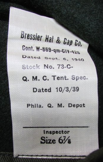  US Pre WWII, Civilian Conservation Corps OD Wool Overseas Hat, — image 4