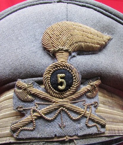  Italian WWII Army Officers Visor Hat, Capitain, Mining Troops — image 3