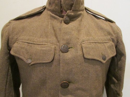  US WWI British Manufactured Wool Tunic, Sewn Pockets on Inside — image 3