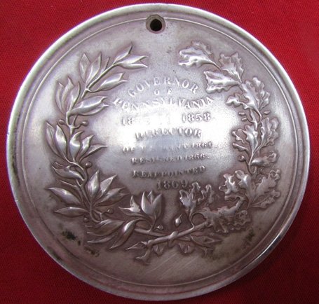  US Civil War Era Table Medal, James Pollock Gov of PA — image 4