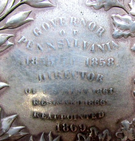  US Civil War Era Table Medal, James Pollock Gov of PA — image 5