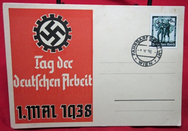  German WWII Postcard, Tag der deutschen Arbeit, 1938 — image 2
