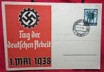 German WWII Postcard, Tag der deutschen Arbeit, 1938