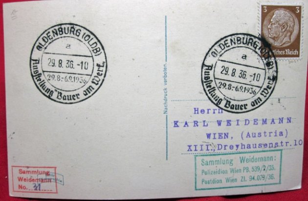  German WWII Postcard, Hitler-Youth, Oldenburg 1936 — image 3