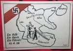  German WWII Postcard, Anschluss 1938, 7 Cancellations on the Reverse