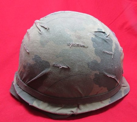  US Vietnam War Era, Airborne Helmet & Mitchell Pattern Camouflage Cover — image 2