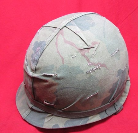  US Vietnam War Era, Airborne Helmet & Mitchell Pattern Camouflage Cover — image 3