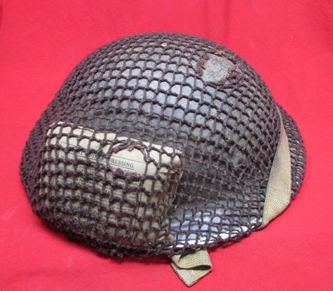  British WWII Tommy Helmet, Net and Shell Dressing — image 2