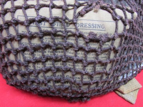  British WWII Tommy Helmet, Net and Shell Dressing — image 3