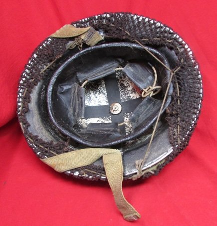  British WWII Tommy Helmet, Net and Shell Dressing — image 4