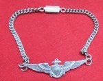 US WWII Era Navy Aviator Wings, Bracelet, Sterling