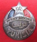 US WWII, 1943 Tunisa Victory Souvenir Pin, Theater Made