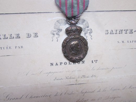  French Napoleonic War St Helena Medal & Document, 5th Dragoons Veteran — image 5