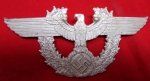German WWII EM Police Shako Eagle Plate, JST