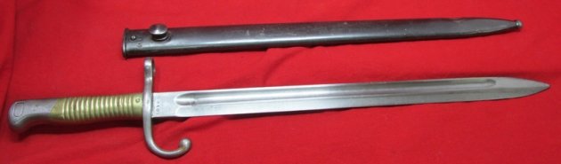  Argentine M1891 Mauser Bayonet, Brass Handle, WKC Mfg — image 4