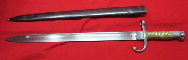  Argentine M1891 Mauser Bayonet, Brass Handle, WKC Mfg — image 5
