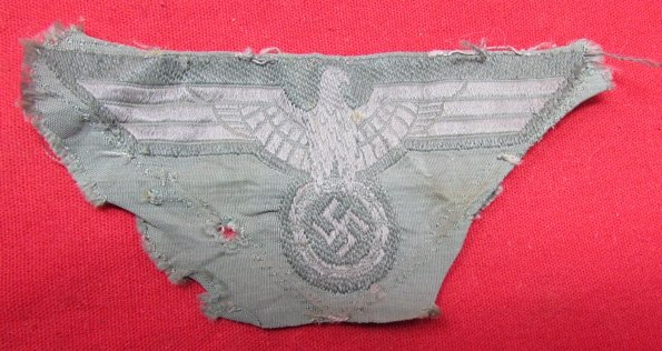  German WWII Heer Enlisted Coat Eagle, 1944 Style Fold, Cut From Uniform — image 2