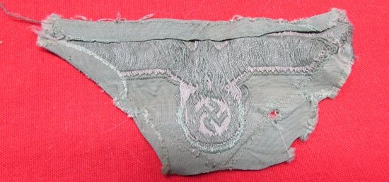  German WWII Heer Enlisted Coat Eagle, 1944 Style Fold, Cut From Uniform — image 3