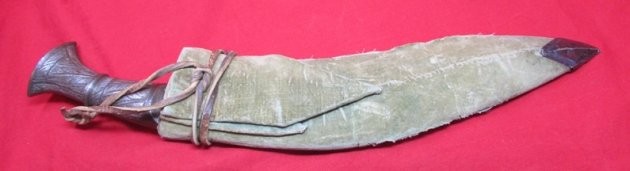  Nepalese Khukri, Green Velvet Covered Sheath — image 2