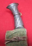 Nepalese Khukri, Green Velvet Covered Sheath