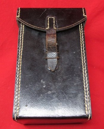  German WWII Black Leather Equipment Carrying Case 1942 — image 2