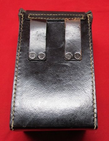  German WWII Black Leather Equipment Carrying Case 1942 — image 3