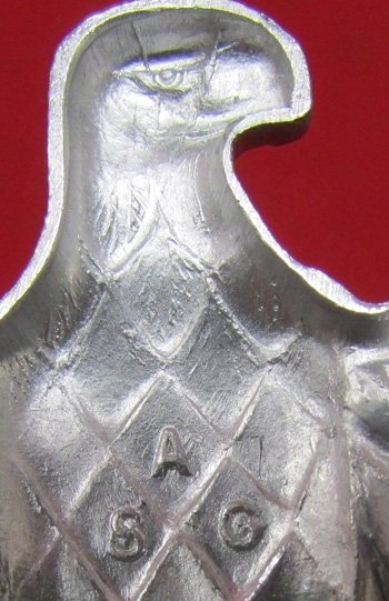  German WWII EM Police Shako Eagle Plate, ASG — image 4