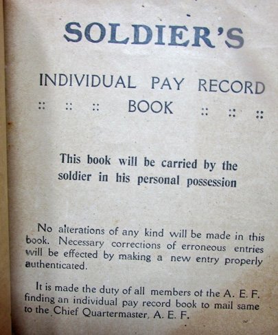  US WWI Doughboy Dog Tag, Paybook Lot, California Soldier, 40th Division — image 8